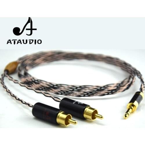 ATAUDIO Hifi 3.5mm to 2RCA Cable Copper and Silver 3.5 Jack to RCA Cable