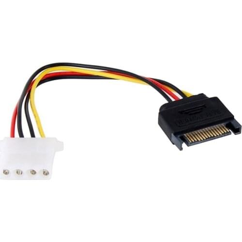 15 Pin SATA Male to 4 Pin Molex Female IDE HDD Power Hard Drive Cable