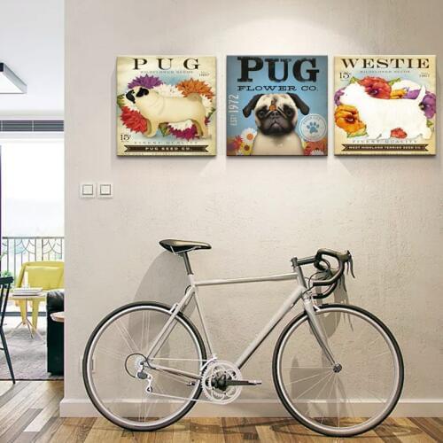 Modern Famous Pet Dogs Pug Art Canvas Painting Poster Digital Printed for Children Living Room Wall Decoration Home Decor Gift