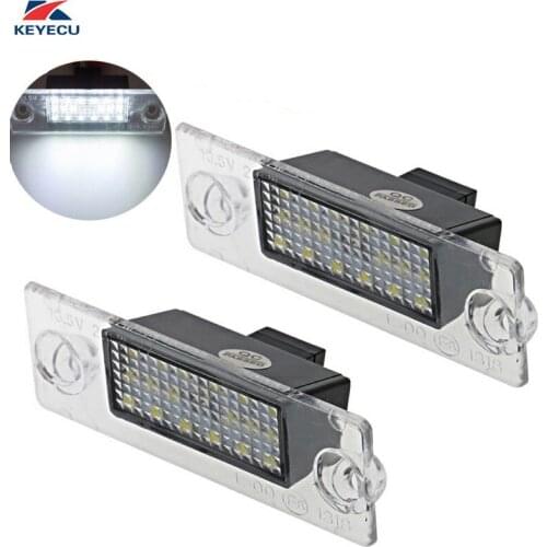 KEYECU 2x 12V White 18SMD Error Free LED Number License Plate Lights for Audi A4 S4 B5 1998-2001