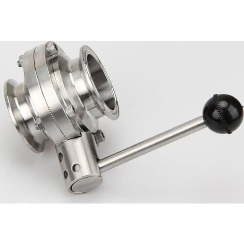 Butterfly Valve 3/4" 1" 1.5" 2" SS304 Stainless Steel Sanitary 51mm/45mm/38mm/32mm/25mm/19mm Tri Clamp Homebrew Dairy Product