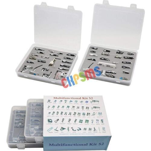 #KP-19021 52PCS Domestic Sewing Machine Presser Feet Set fit for Brother, Singer, Babylock, Janome and Kenmore Low Shank machine