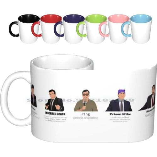 The Faces Of Michael Ceramic Mugs Coffee Cups Milk Tea Mug Michael The Office Threat Level Midnight Michael Klump Ping Date
