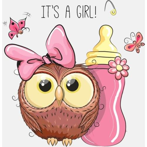 Hot Sell Personality Girl Owl Baby Car Sticke Accessories Vinyl PVC 13cm*13cm Motorcycle Waterproof Reflective Car Window Decal