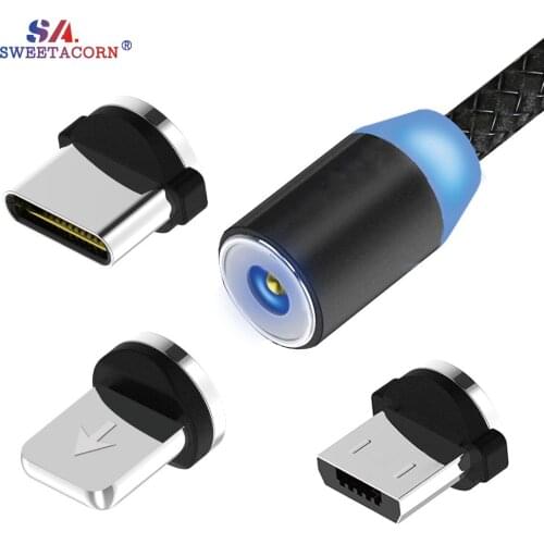 360 Rotation Magnetic Plug Tips For Mobile Phone Replacement Parts Easy Operate Durable Converter Charging Micro Cable Adapter