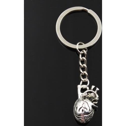 Fashion Keychain 26x16x8mm 3d hollow lovely heart silver color pendants DIY Men Jewelry Car Key Chain Ring Holder Souvenir Gift