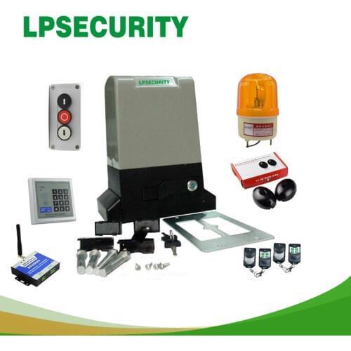 LPSECURITY Automatic Sliding Gate Opener motor for gate up to 800KGS (photocells,button,lamp,keypad, GSM gate opener optional)