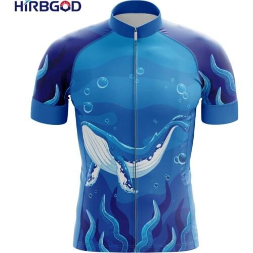 HIRBGOD 2021 Mens Cycling Jersey Undersea Whale Pattern Outdoor Pro Team Short Sleeve Riding Clothing Quick-Drying,TYZ703-01