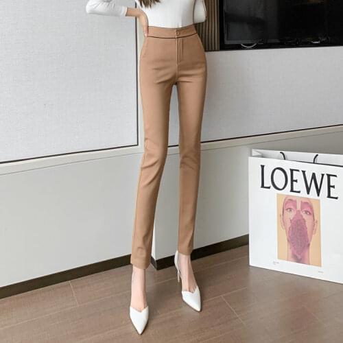 Casual Cotton Ankle-Length Pants Women Oversized Pants Mid Slim Waist Candy-colored Pencil Pants Joggers Women Joggers F88