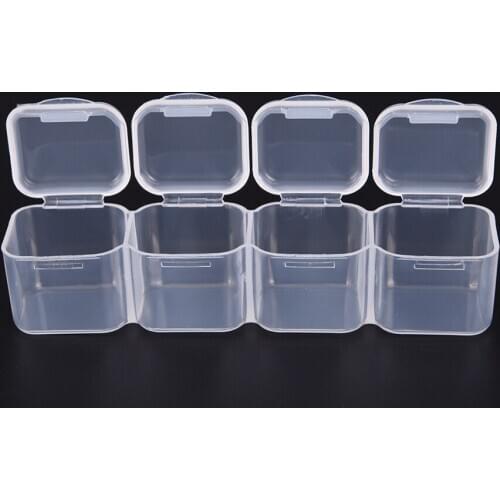 New 28 Slots 4 Week Pill Case Clear Plastic Adjustable Jewelry Storage Box Case Beads 28 Lattice medicine Bins Splitter