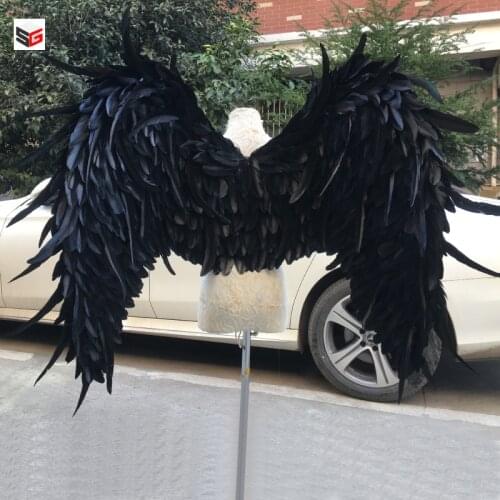 Bendable Black Devil Wing Creative Studio Bar Party Deco Cosplay Shoot Accessories