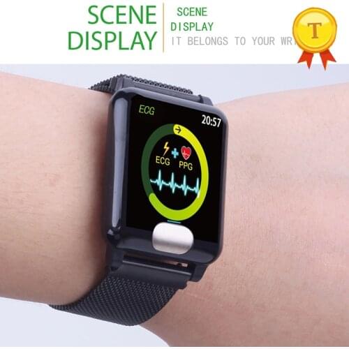 Large Color Screen Sports ecg ppg Smart Watch Heart Rate Blood Pressure Smart Bracelet Sleep Monitor Fitness Tracker wristwatch