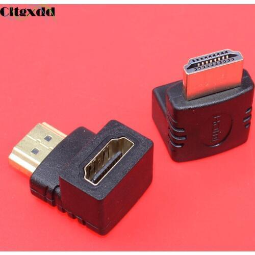 Cltgxdd 90 Degree Right angle elbow HDMI male to female Conversion plug HDMI Cable Adapter Support 1920*1080 resolution