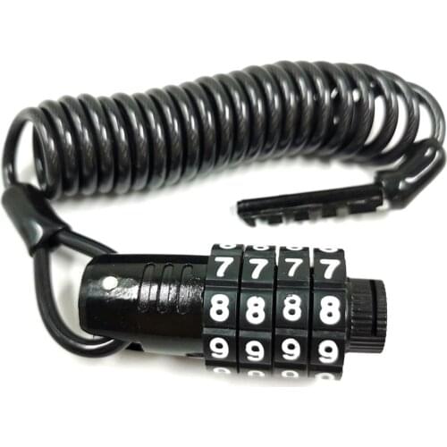 Motorcycle Helmet Lock Telescopic Cable Anti-theft 4 Digit Password Combination Helmet Code Lock