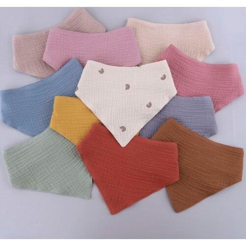 1PCS Cotton Newborn Feeding Soft Saliva Towe Absorbent Baby Burp Cloth Portable Solid Color Baby Bibs Baby Accessories