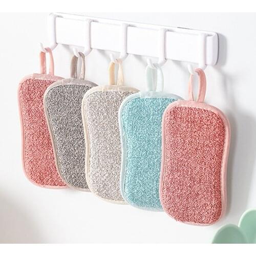 1PC Kitchen Dishwashing Sponge Cleaning Towel Grease Wiping Rags Absorbent Dish Cloth Double-sided Sponge Kichen Cleaning Tools