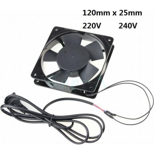 10Pcs Gdstime 12cm 120mm AC Cooling Fan 220V 240v With 2pin AC poewer Outlet Plug 120x120x25mm
