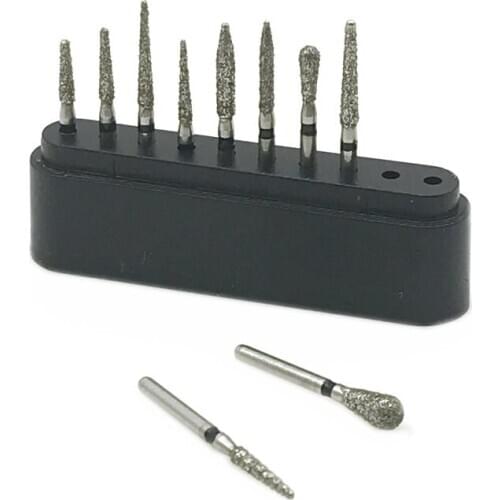 10pcs Dental Burs High Speed Diamond Polishing Grinding Drill Grinder Bits Rotary Tool Dental Equipment Polishers 1.6mm