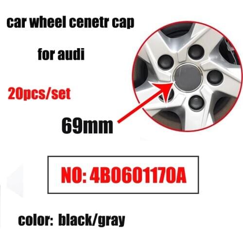 20pcs 69MM 4B0601170A Auto Rims Wheels covers Custom Car Wheel Center Hub Caps For Audi TT A3 A4 A5 A6 A7 A8 Q5 R8 S4 S5 S6
