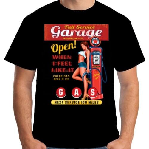 2019 Hot Sale 100% Cotton Mens T-Shirt Full Service Garage 1950s Pin Up Hot Rat Rod W17679 Tee Shirt