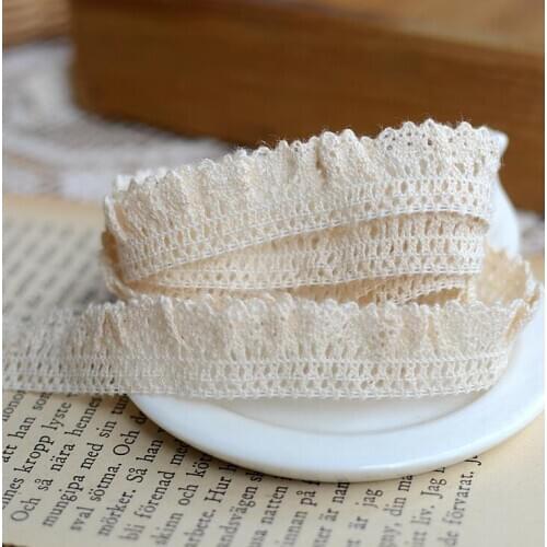 5 Meters Cotton Elastic Lace Trim Venise Floral Embroidered Applique Trim Decorated Lace Sewing 1.7cm Width