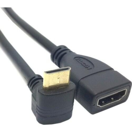 90 Degree UP angle Mini HDMI Male to HDMI Female Adapter Cable Lead 15CM