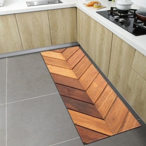 Wood Grain Kitchen Carpet Living Room Children Bedroom Floor Decor Rugs Entrance Doormat Home Hallway Balcony Bath Anti-Slip Mat
