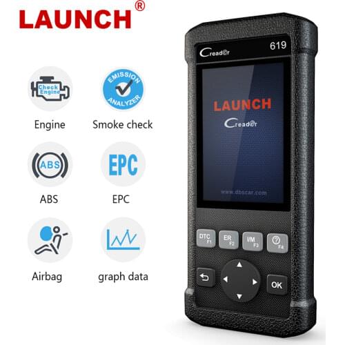 Launch CR619 Obd2 Scanner Multi-language Automotive Scanner Diagnosis ABS SRS Airbag ODB OBD 2 Car Diagnostic Tool Free Update