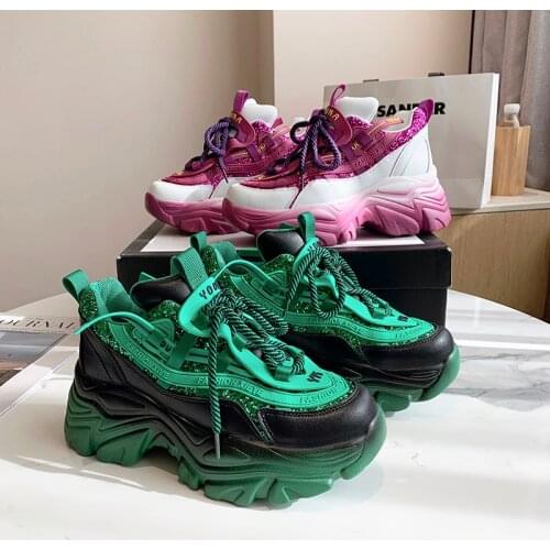 Blue Crystal Bottom Women Sport Shoes Outdoor Fashion Casual Chunky Sneakers Breathable Female Sneakers Brand Womens Trainers