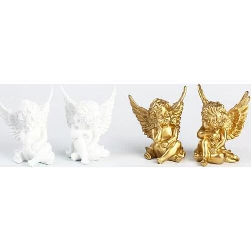 Little Angel Desktop Home Wedding European Resin Sculpture Crafts Figures Gift Cabinet Ornaments Artwork Present Statute Decor