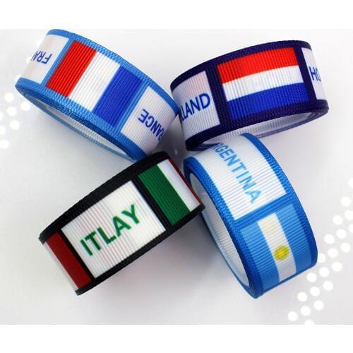 OOOT BAORJCT 175626 , 22MM Flag series Printed grosgrain ribbon, DIY handmade Hair accessories Material wedding gift wrap