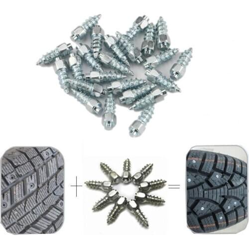100Pcs 4x12mm Newest Anti-slip Alloy Tire Studs Snow Spikes with Wrench for SUV ATV