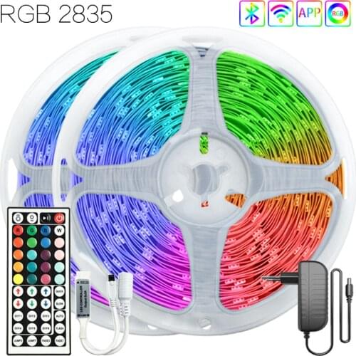 49.2 ft (15M) Decorate to Room Party LED Lights RGB 2835 12V EU Plug Infrared Remote Control Waterproof DIY Flexible Lamp Tape