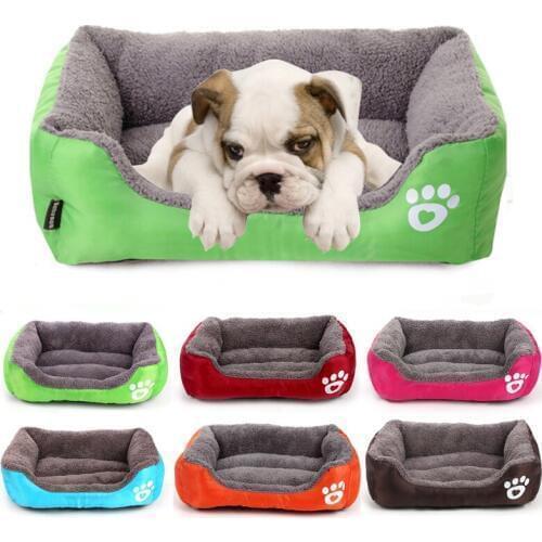 Warm Pet Bed Paw Printed for Small Medium Large Dogs Home Sofa Kennel Cat Cushion Labrador Husky Satsuma French Pet House 20E
