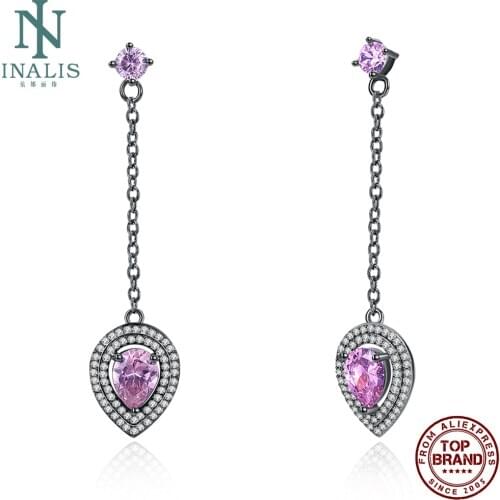 INALIS Drop Earrings For Women Romantic Water Drop 5A Clear Cubic Zircon Female Earring Wedding Temperament Fashion Jewelry Best