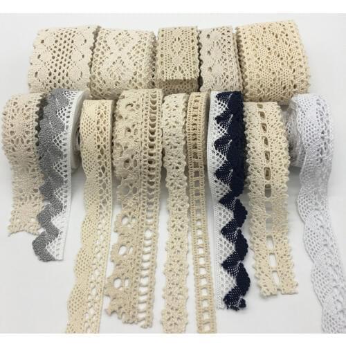 2yards/lot Embroidered Cotton Lace Sewing Accessories Craft Handmade for Clothing Bag Wedding Decoration Scrapbooking U pick