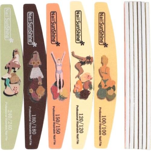 3/5/10Pcs Professional Buffer Colorful Sandpaper Nail Files 100/180 Grit Sanding Block Trimmer Accessory Pedicure Salon Tools