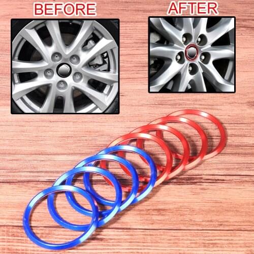 4PCS Car Wheel Center Hub Cover Logo Ring Sticker Accessories fit for MAZDA3 Hatchback CX-3 CX-5 MAZDA3 Sedan 6 2013 2017 2018