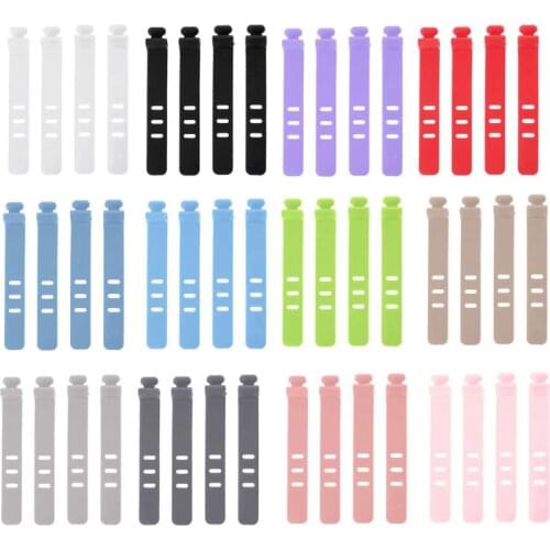 4PCS Silicone Data Wire Cable Organizer Tie Phones Cable Winder Finishing Buckle