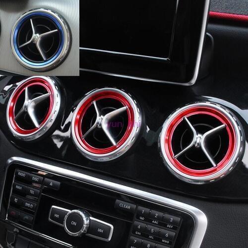 5 pcs Metal Car Vent Air Outlet Frame Ring Cover For Mercedes Benz GLA CLA Class C117 X156 CLA180 CLA GLA 200 GLA220 style