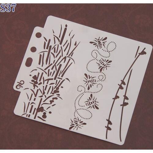 5PCS Bird bee Layering Stencils Spray stencil for DIY Scrapbook photo album Decorative Embossing DIY Paper Card Crafts