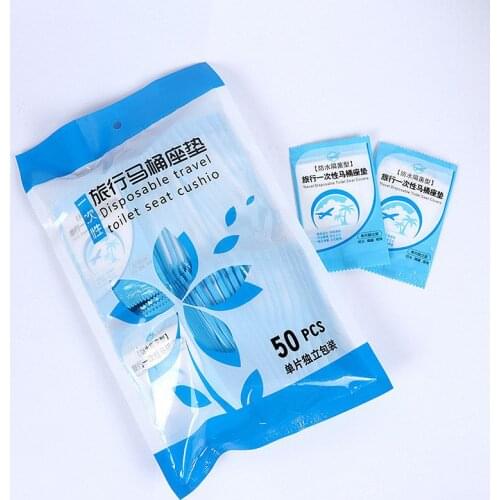 Toilet Seat Cover Mat Seat Pad Disposable Safety Toilet 100% Waterproof 50Pcs Portable Bathroom Accessiories For Travel/Camping