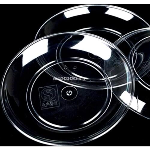 500 Pcs Disposable Plates Clear Plastic Snack Plate Disposable Cake Plates Round Dish for Kids Wedding Party Festival 13cm