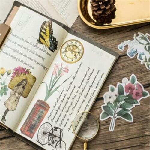 60Pcs/set Spring Green Plants Leaves Flower Branch Plant Illustrated Handbook Decor Sticker DIY Planner Scrapbooking Sticker