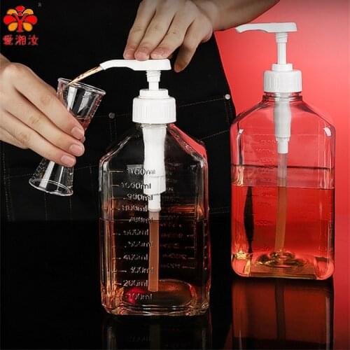 Glass/Plastic Fructose Extrusion Bottle Commercial Milk Tea Shop Special Syrup Hand Pressure Quantitative Pressing Head