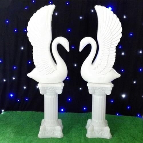 Free Shipping White Swan Roman Column Road Lead Elegant Wedding Decorations Road Cited Pillar 4 pcs /lot