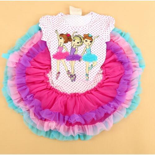 Free Shipping - retail new kids/children/ girls dance girls short sleeve tutu dress, kids beautees tiered dress(MOQ: 1pc)