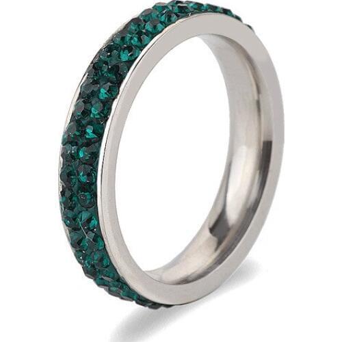 Free shipping Mix Size 6/7/8/9# Free Shipping Wholesale Fashion Stainless Steel Ring Double Clear Lines(thin) Crystal Jewelry