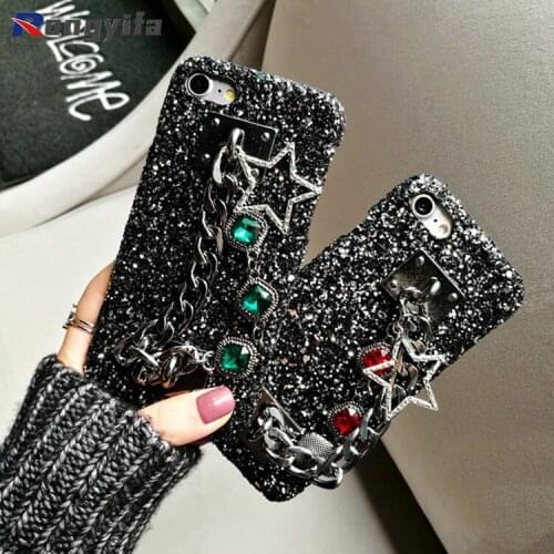 Shinning Diamond Phone Case For OPPO A74 A94 A55 A93 A53 A15 A92S A92 A72 A52 A91 A8 A31 Glitter Hard Cover+Star bracelet