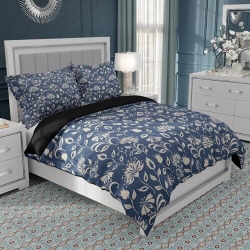 Home Textile Luxury Flowers Pattern Duvet Cover King Size Single Double Bedding Set Queen Comfortable Quilt Cover Pillowcase